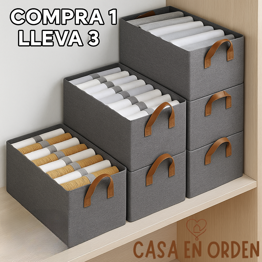 Organizadores de Ropa Plegables (Comprá 1 y lleváte 3) + Ebook + Perfumero de regalo