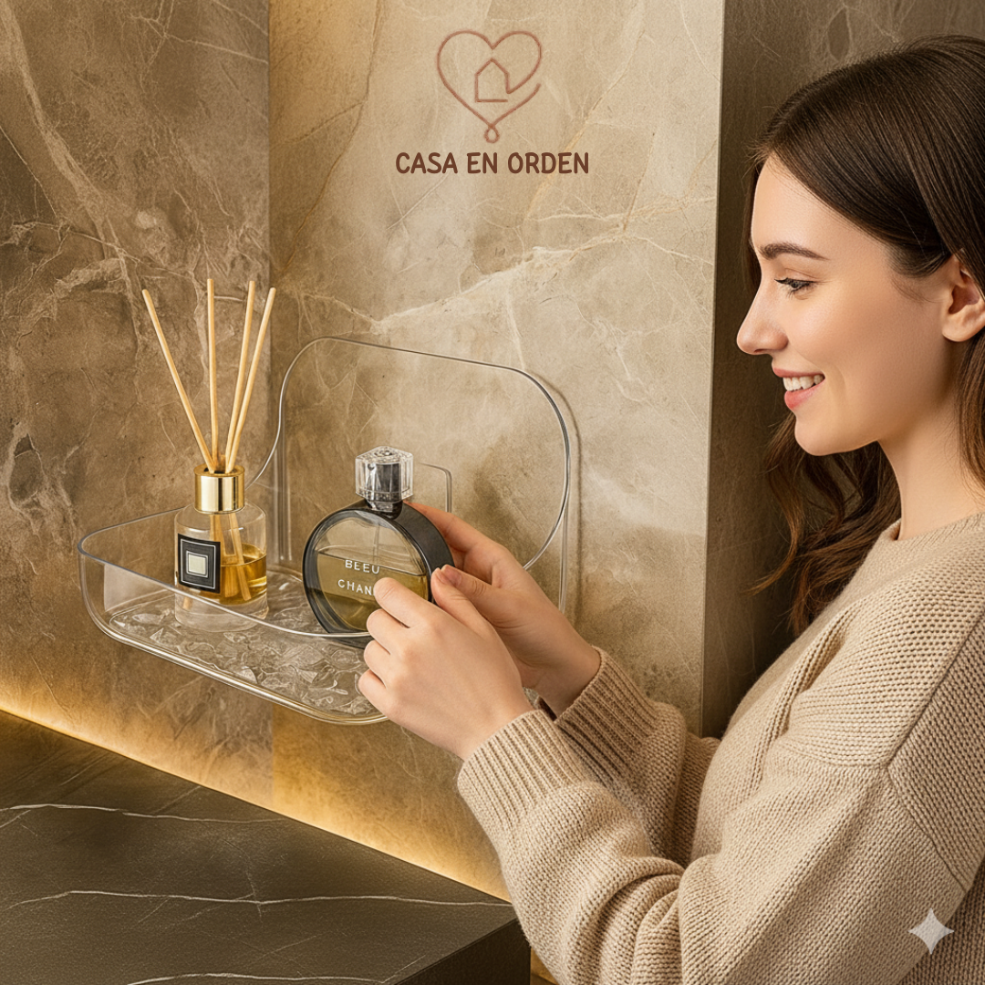 Esquinero de Ducha Con Autoadhesivo