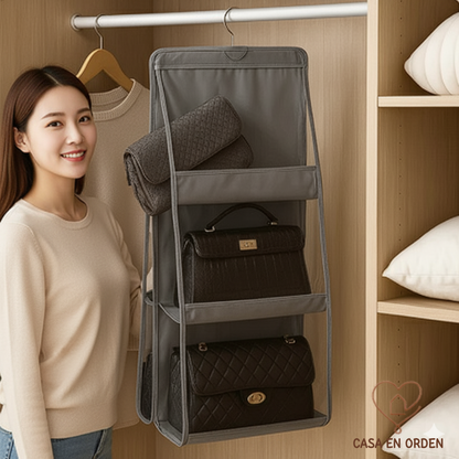 Organizador Colgante 6 Carteras Para Placard Percha Cartera