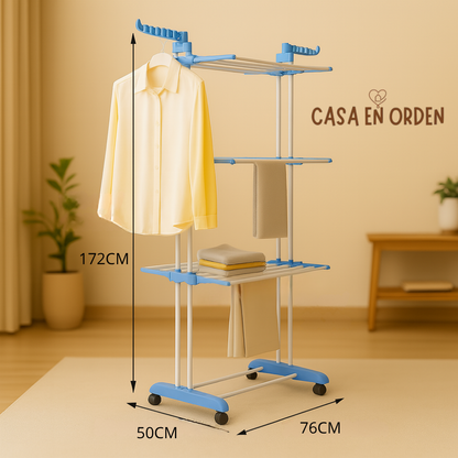 TENDER PLEGABLE DE 3 NIVELES CON RUEDAS