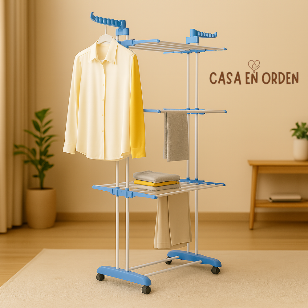 TENDER PLEGABLE DE 3 NIVELES CON RUEDAS