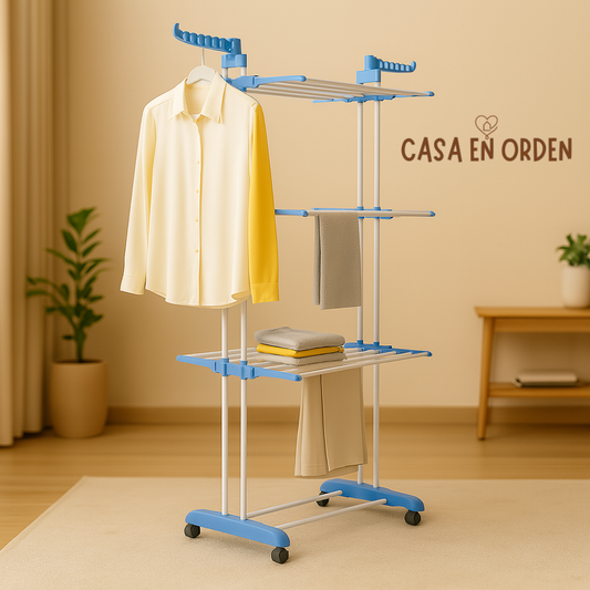 TENDER PLEGABLE DE 3 NIVELES CON RUEDAS