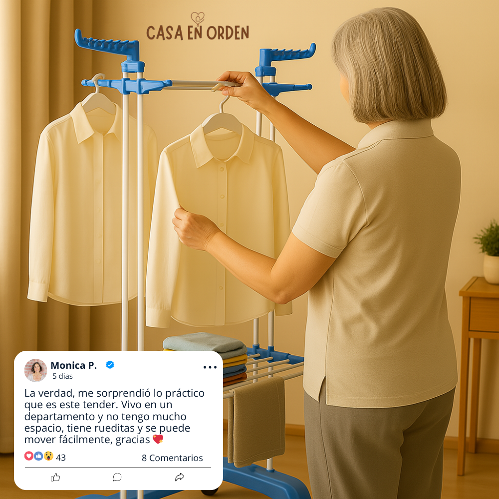 TENDER PLEGABLE DE 3 NIVELES CON RUEDAS