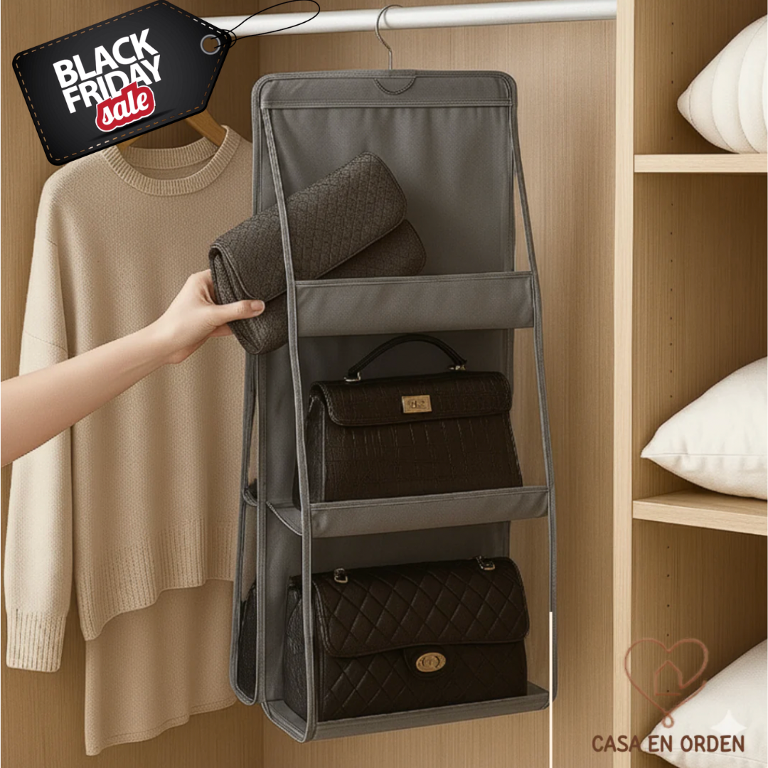 Organizador Colgante 6 Carteras Para Placard Percha Cartera