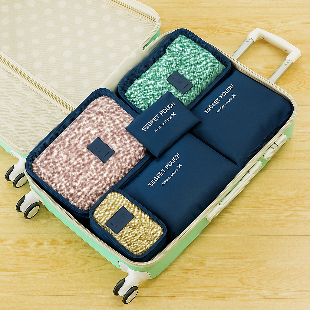 TravelSmart Pack™ ¡Dile adiós al desorden en tu maleta con este set organizador de 6 piezas!