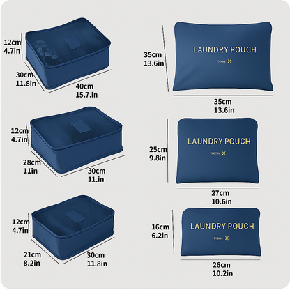 TravelSmart Pack™ ¡Dile adiós al desorden en tu maleta con este set organizador de 6 piezas!