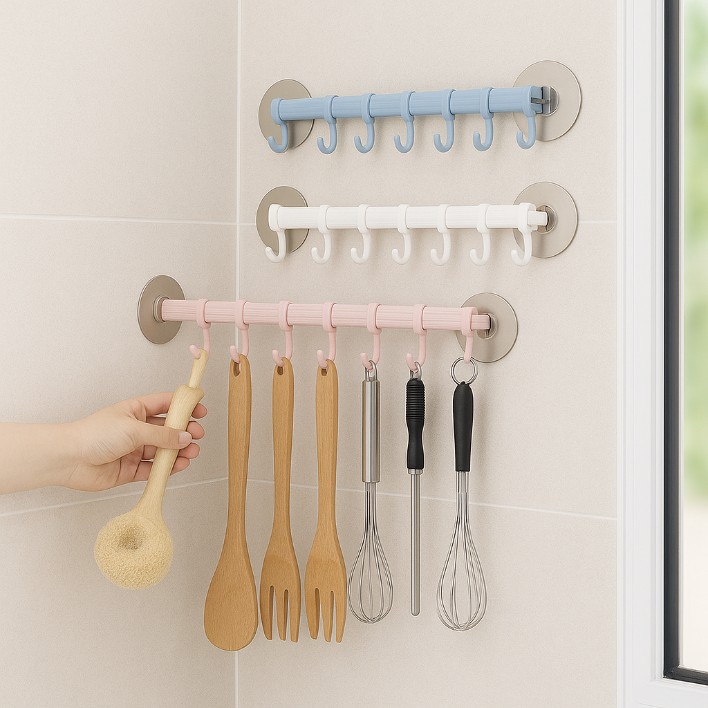 6 ganchos organizador utensilios