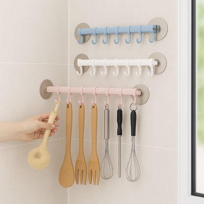 6 ganchos organizador utensilios
