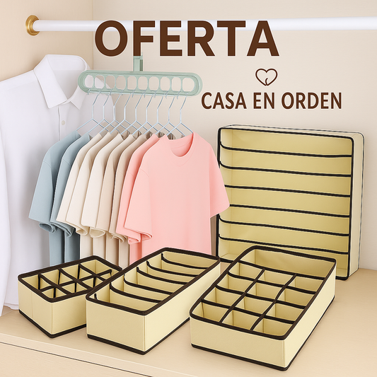 KIT 4 en 1 Organizador + 3 perchas multifuncionales