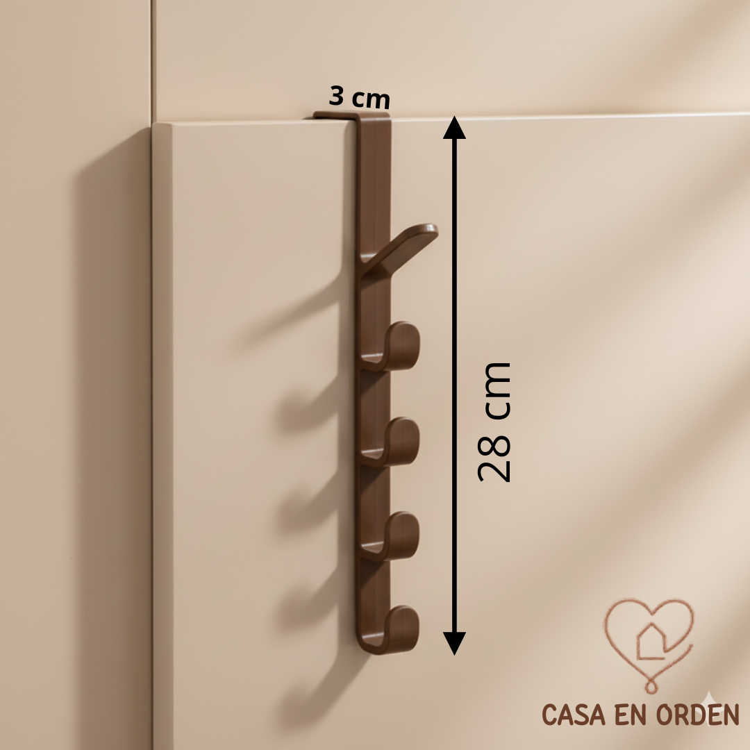 Perchero Colgante Marrón para Puerta